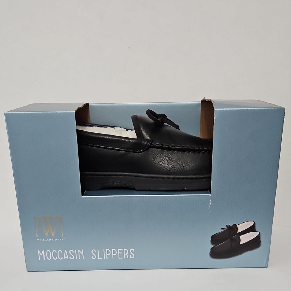 Black Leather Slip-On Loafers